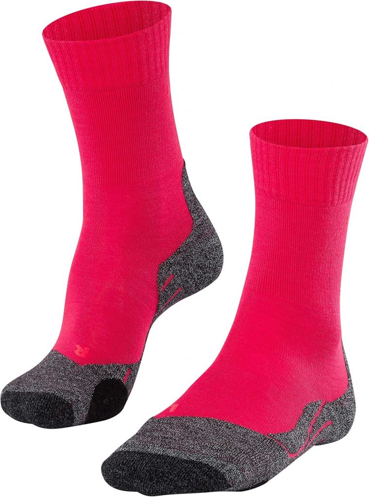 FALKE Damen Wandersocken TK2 Explore W So Wolle Funktionsmaterial antiblasen dick 1 Paar, Rot Rose 8564, 39