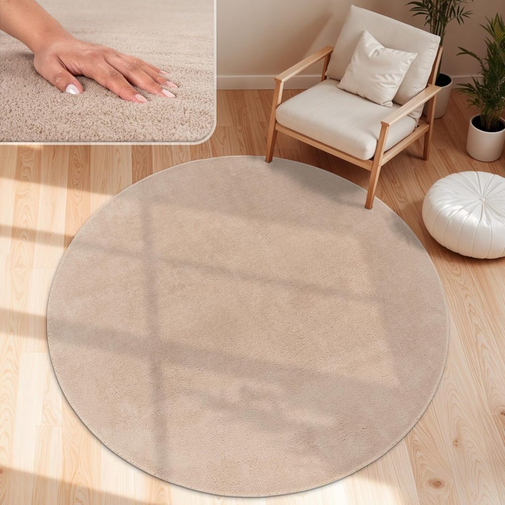 Paco Home Moderner Kuscheliger Wohnzimmer Teppich Kurzflor waschbar flauschig Weich Einfarbig Felloptik zeitlos…