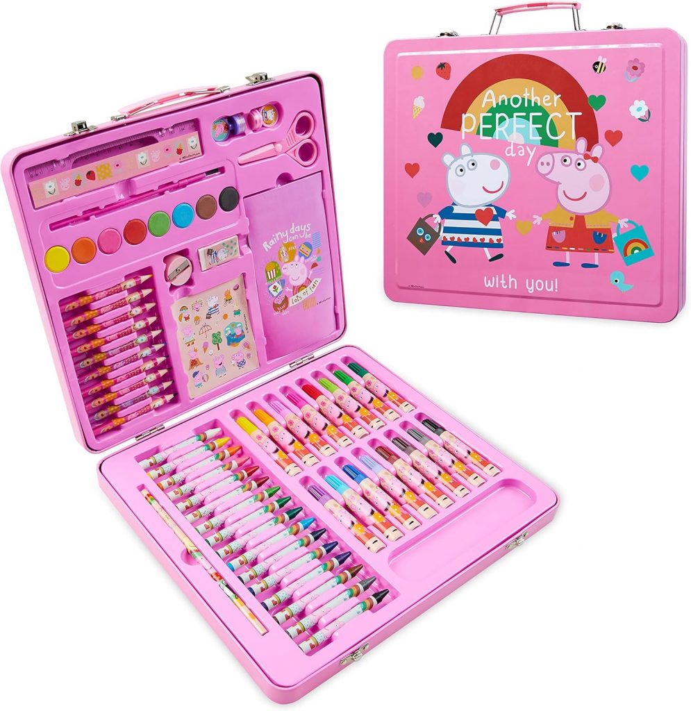 Peppa Pig Malkoffer, Malset für Kinder, Malkasten Kinder, Bastelset Mädchen…