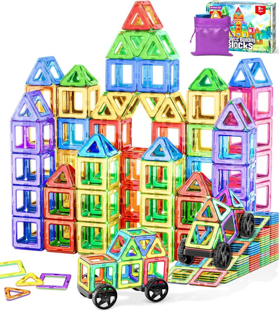 COOLJOYA Magnetische Bausteine, Magnetspiel STEM Magnetbausteine, Montessori…
