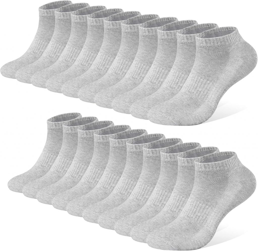 FALARY 10 Paar Sportsocken Sneaker Socken Herren Damen Bio Baumwolle Atmungsaktives Sneakersocken Laufsocken Baumwollsocken Kurze Socks Halbsocken