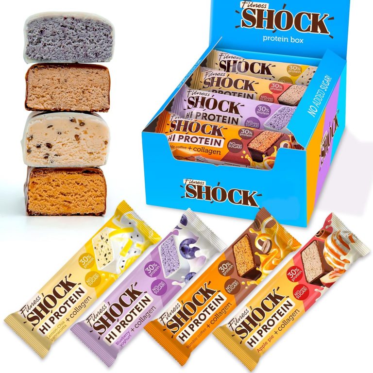 FitnesSHOCK Proteinriegel Set Mix Box mit hohem 30% 12g Proteingehalt Eiweißriegel ohne Zuckerzusatz mit 5g Kollagen low carb ballaststoffreich kalorienarm 12Stk 40g14,99€ statt 28,99€➡️ https://www.amazon.de/dp/B0D7CXBMSZ/?tag=preisfehlerheute-21