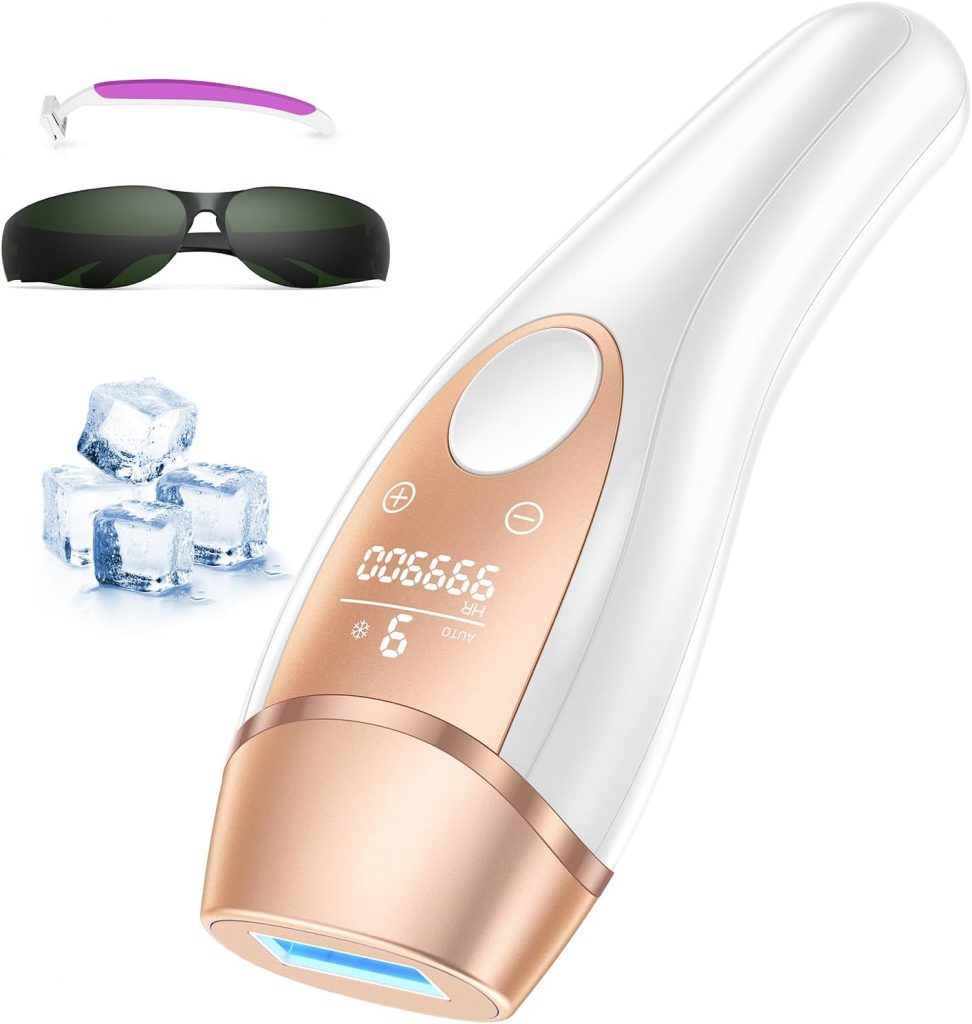 IPL Geräte Haarentfernung mit Kühlfunktion, 21J Laser Haarentfernung für Damen & Herren, 9 Stufen, 999.900 Blitze…