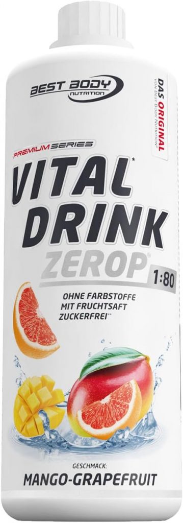 Best Body Nutrition ZEROP Vital Zuckerfreies Getränkekonzentrat Sirup Mango Grapefruit Ohne Aspartam 1 L ergibt 80 L…