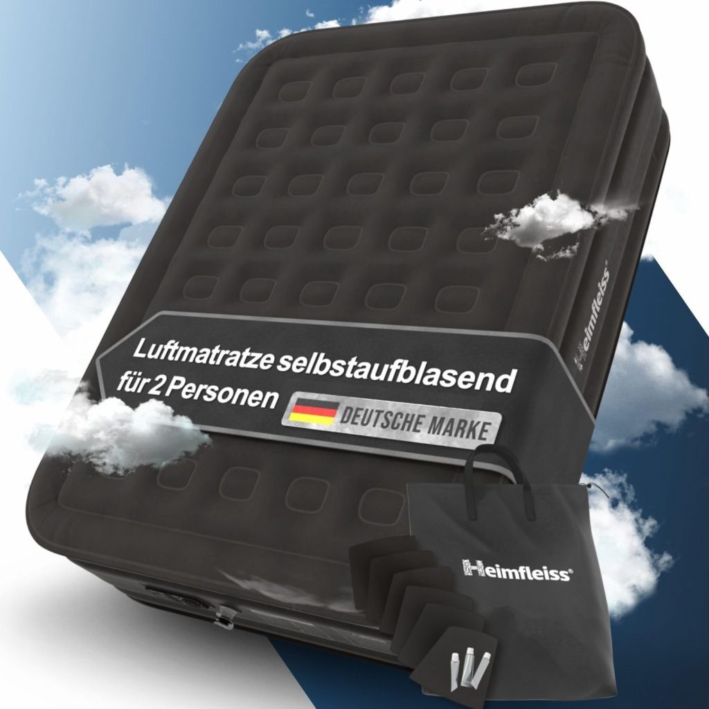 Heimfleiss® Luftmatratze 2 Personen Premium Luftbett selbstaufblasend 150×200 cm Schnell Aufblasbare Matratze ideal…