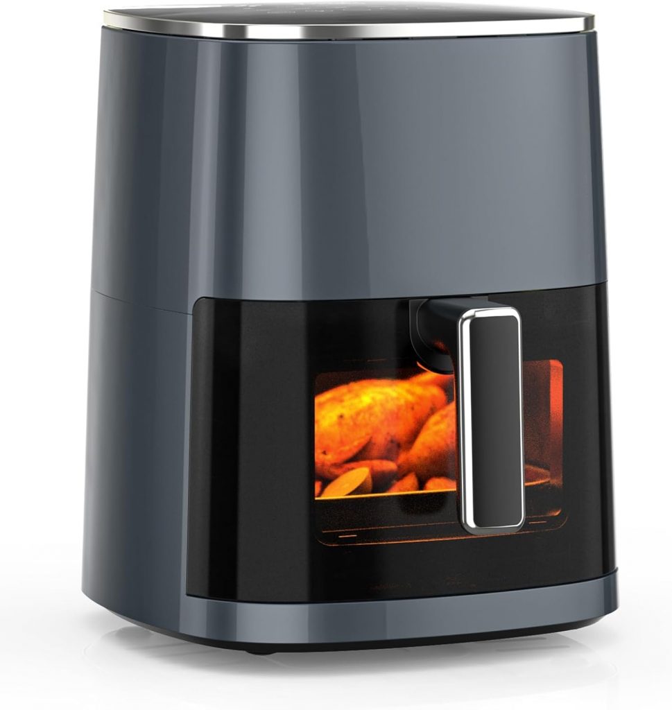 DUMOS Air Fryer 6QT with Window Square Airfryer Oven 12-in-1 for Family 400°F…
