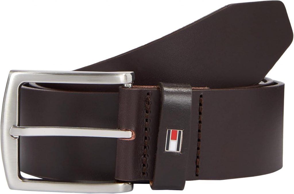 Tommy Hilfiger Ledergürtel NEW DENTON 4 cm breit dunkelbraun