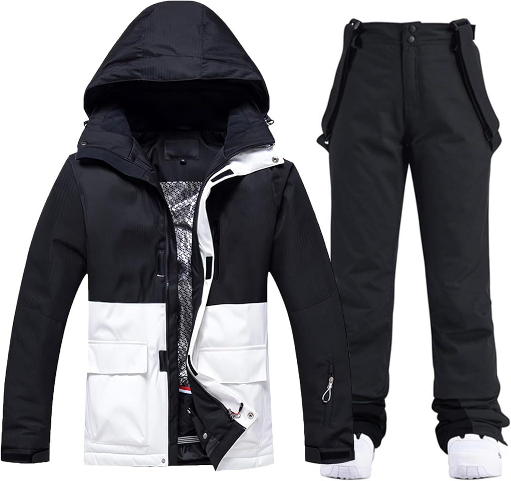 HOTIAN Damen Ski Jacke und Hosen 2 Teilig Set Skianzug Damen Wasserdicht Winddicht Winter Warme SkiSchnee Skifahren…