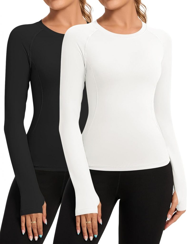 Rapbin T Shirt Damen Sport Top Gym Oberteil Yoga Rundhals Leicht Atmungsaktiv Sportshirt Workout Running Funktionsshirt Sommer Fitness Laufshirt