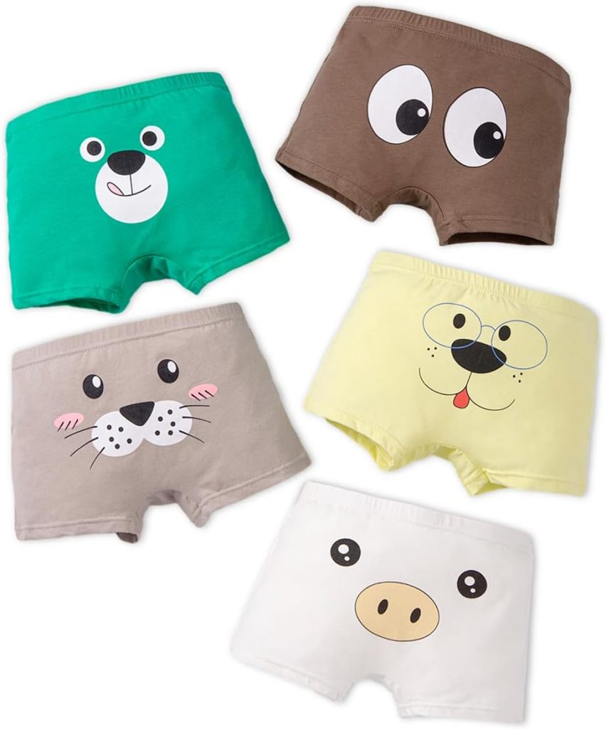 GRPSKCOS Kinder Jungen Boxershorts- Dinosaurier Muster Unterhosen 5er Pack Bedruckt Stretch Baumwolle, 2-8 Jahre(02…