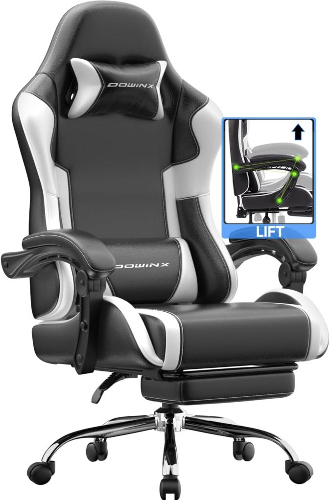 Dowinx Gaming Stuhl Bürostuhl Massage Gaming Sessel mit höhenverstellbaren Linkage-Armlehnen, ergonomischer Gamer…