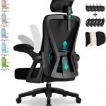 Airchros Bürostuhl,Bürostuhl Ergonomisch mit Verstellbarer Kopfstütze,Armlehnen und Lendenwirbelstütze, Schreibtischstuhl Drehstuhl Wippfunktion bis 135°,Chefsessel Rückenschonend, 150kg