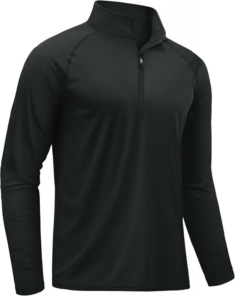 TACVASEN Herren Sport Langarmshirts UV-Shirts Half Zip Atmungsaktiv…