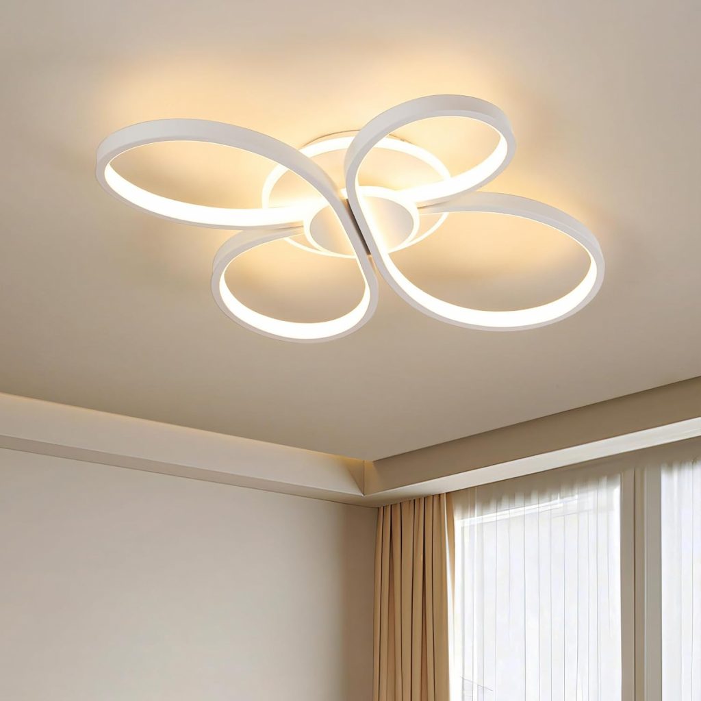 Amdelne LED Deckenleuchte Blume-Design Modern, 42W 5300lm, Stufenlos Dimmbar mit…