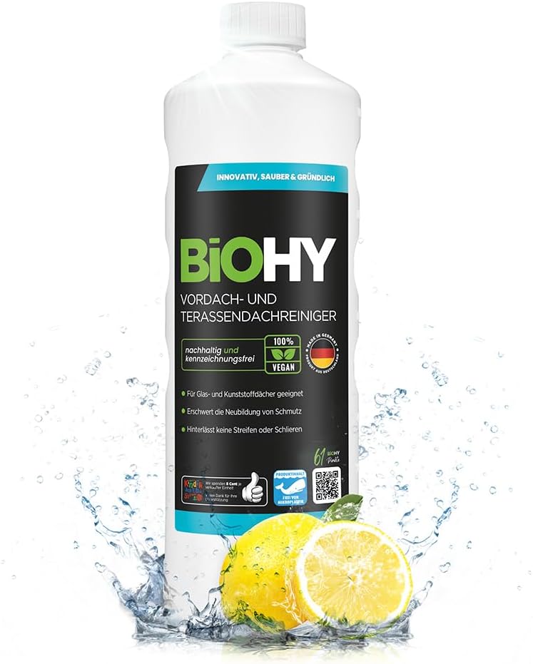BiOHY Vordach- und Terrassenreiniger (1l Flasche) | Bio Konzentrat für Glasdächer, Kunststoffdächer, Wintergärten | Nachhaltige Reinigung & Pflege | Hohe Wirksamkeit und strahlender Glanz3,55€ statt 15,93€🏷️ Coupon anwenden➡️ https://www.amazon.de/dp/B0D7D4XPLB/?tag=preisfehlerheute-21