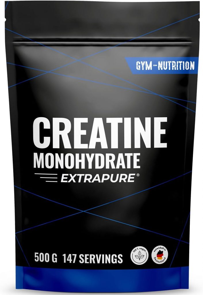 Creatin Monohydrat Pulver 500g – Kreatin Monohydrat in mikronisierter Qualität 10 vegan – Laborgeprüft