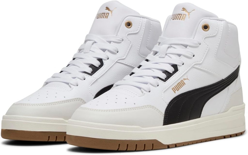Puma Unisex Shuffle Downtown MidSneaker, Puma Weiß, Puma und Schwarz, Dampfgrau…