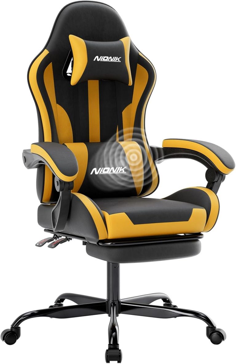 NIONIK Ergonomischer Gaming-Stuhl mit Fußstütze, Racing Gaming Chair Kopfstütze, Gaming Stuhl Verstellbarer, Computerstuhl Höhenverstellbar Lendenwirbelstütze für Homeoffice und Gaming Orange BY59,99€ statt 99,99€➡️ https://www.amazon.de/dp/B0FX274BVN/?tag=preisfehlerheute-21