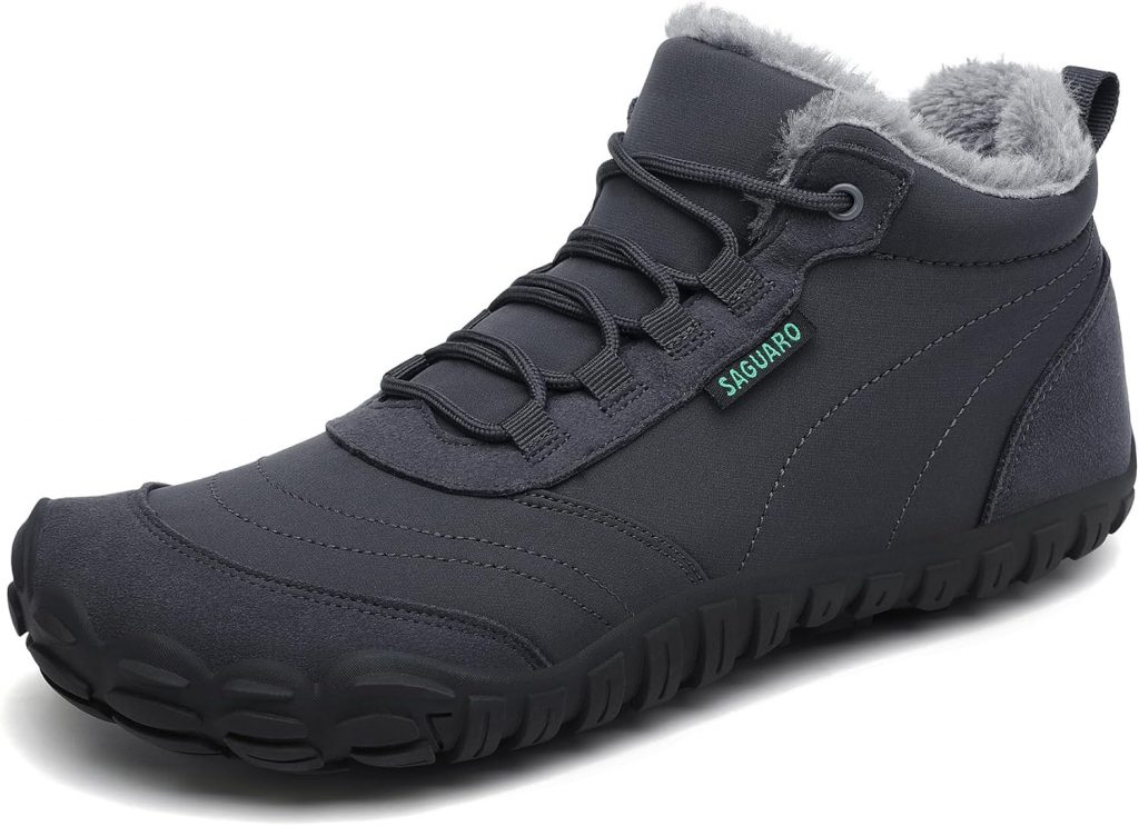 SAGUARO Winter Barfußschuhe Warm Gefüttert Winterschuhe für Damen Herren,EU Gr.36