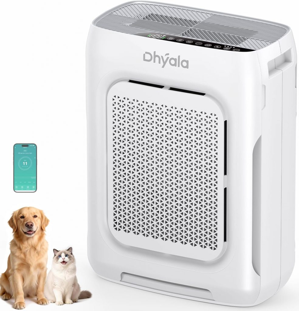 Dhyala Luftreiniger Allergiker Air Purifier HEPA Luftfilter mit waschbarem…