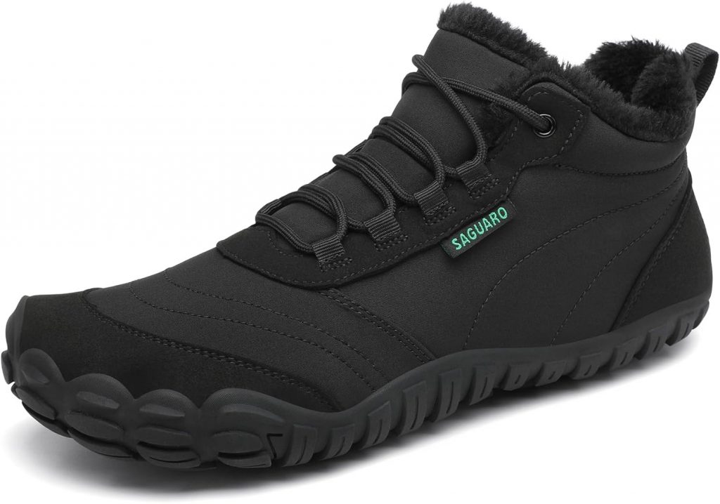 SAGUARO Winter Barfußschuhe Warm Gefüttert Winterschuhe für Damen Herren,EU Gr.36