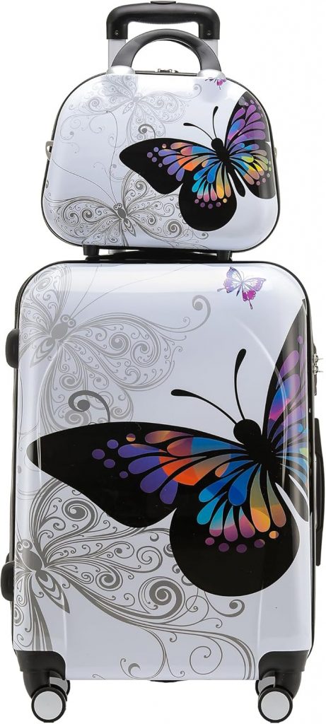 BEIBYE Butterfly 2060 4tlg Reisekoffer Trolley Hartschalen Kofferset…