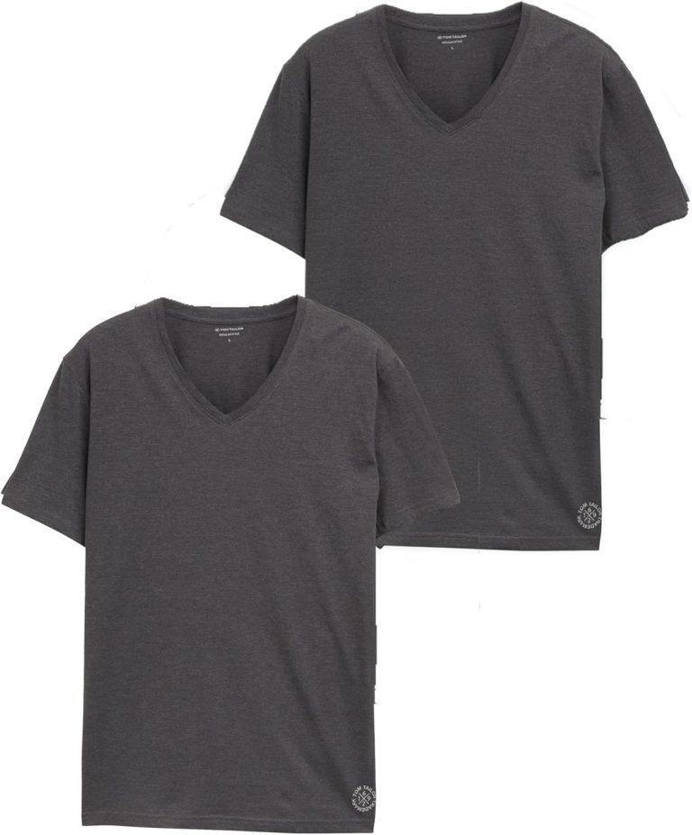 TOM TAILOR Herren T-Shirt mit V-Ausschnitt im Doppelpack, 11086 - Dark Grey Melange, L8,58€ statt 19,99€➡️ https://www.amazon.de/dp/B09XJ12T8M/?tag=preisfehlerheute-21