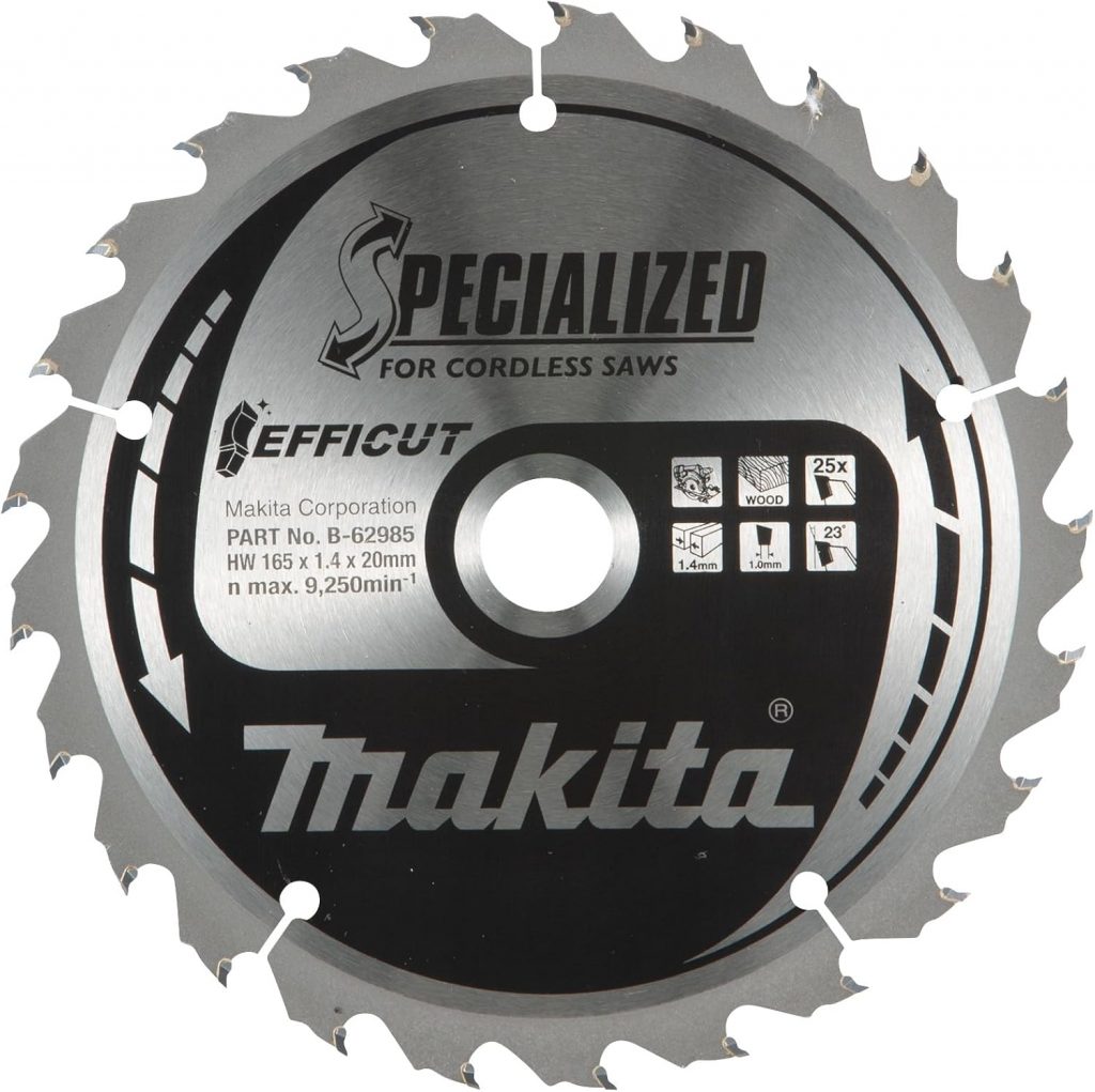 Makita B-62985 EFFICUT Kreissägeblatt Ø 165 x 1,4 x 20 mm, 25 Zähne, 23°…