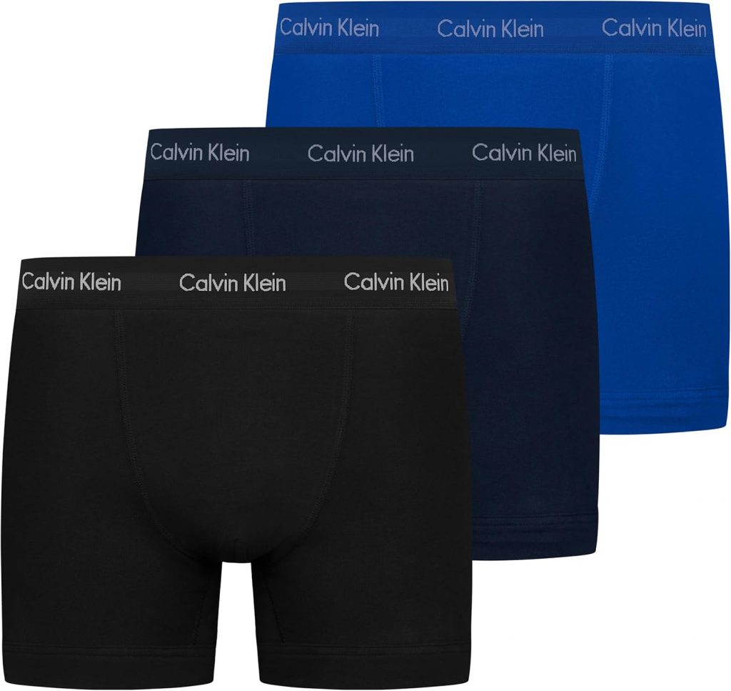 Calvin Klein Herren 3er Pack Boxershorts Trunks Unterwäsche, Mehrfarbig…