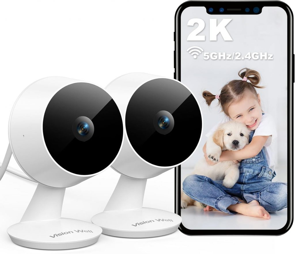 VISION WELL Mini 2K Überwachungskamera Innen- & Außenbereich, für Zuhause…