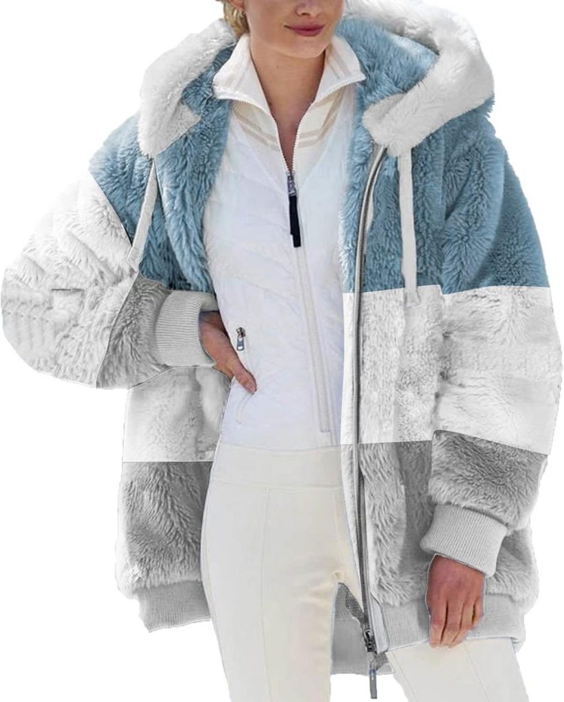 KOG Fleecejacke für Damen Jacke Warmes Wollmantel Cordjacke Einfarbig Oberteil…