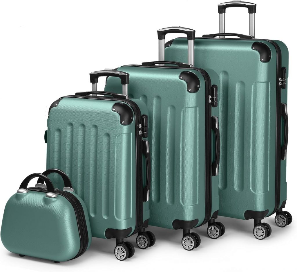 LALAHO Kofferset 4 teilig Hartschale, Koffer Set aus ABS, Reisekoffer mit Rollen…