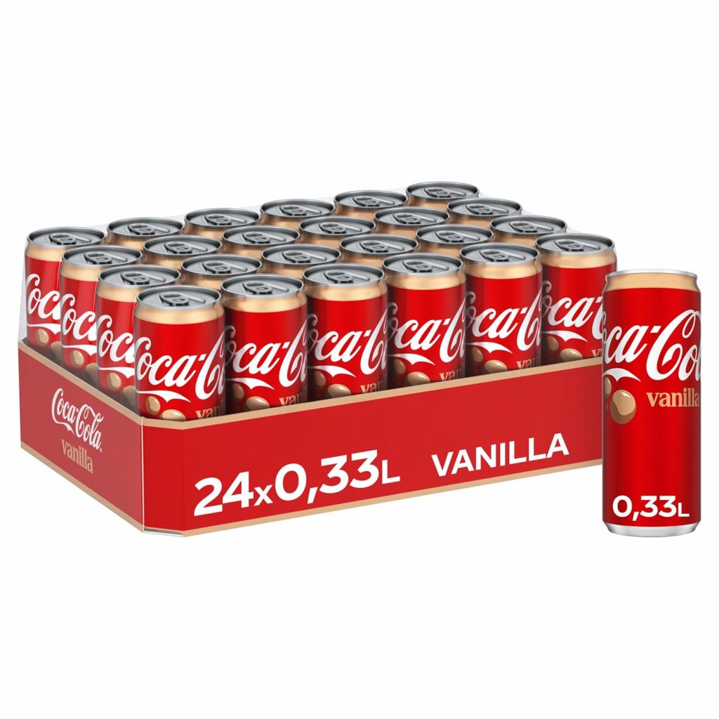 Coca-Cola Vanilla – erfrischendes, koffeinhaltiges Getränk mit originalem Vanillegeschmack – in praktischen Einweg…