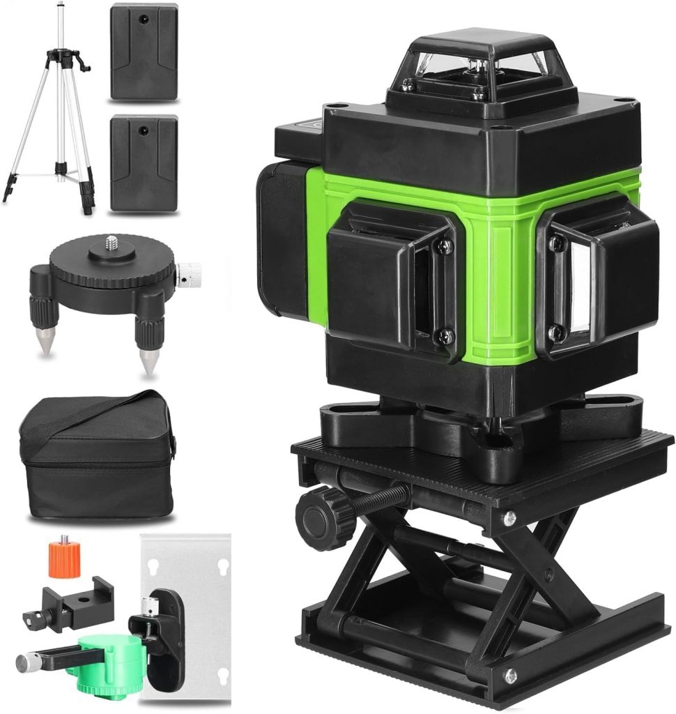 Kreuzlinienlaser mit Stativ Hancaner 16 Line Laser Level IP54 Wasserwaage 360°…