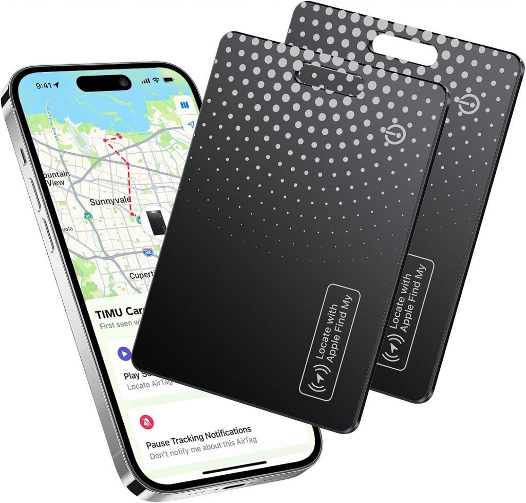 TIMU Air Smart Tag Card Funktioniert mit Apple Find My, Wiederaufladbarer Wallet Tracker (Nur iOS), Dünne Geldbörsen…