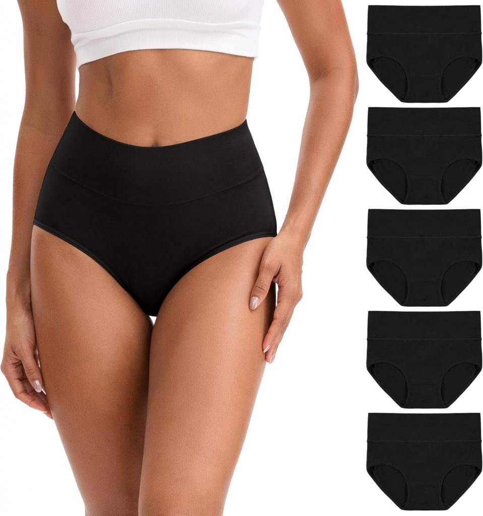 INNERSY Unterhosen Damen Baumwolle Stretch Slips Hohe Taille Weiche Unterwäsche Frauen 5er Pack