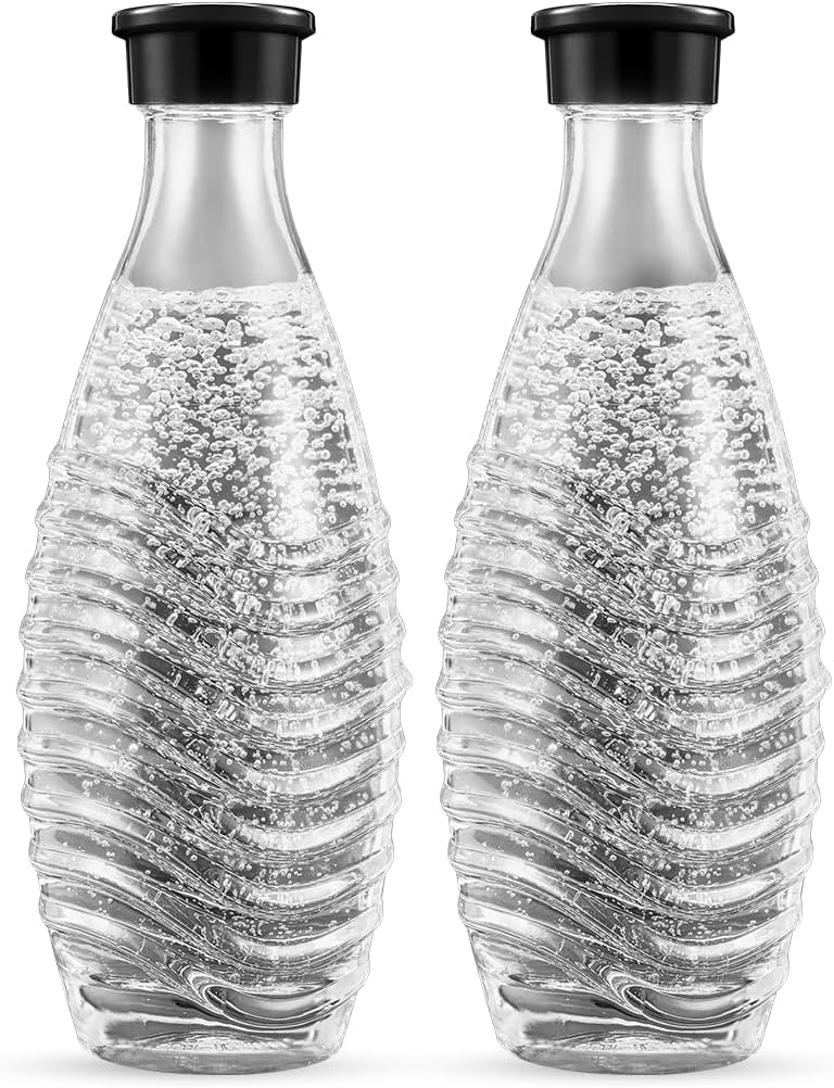Sodastream 0,7L CRYSTAL Glaskaraffen – kompatibel mit CRYSTAL & PENGUIN Wassersprudler, 2er-Pack Wasserkaraffen…