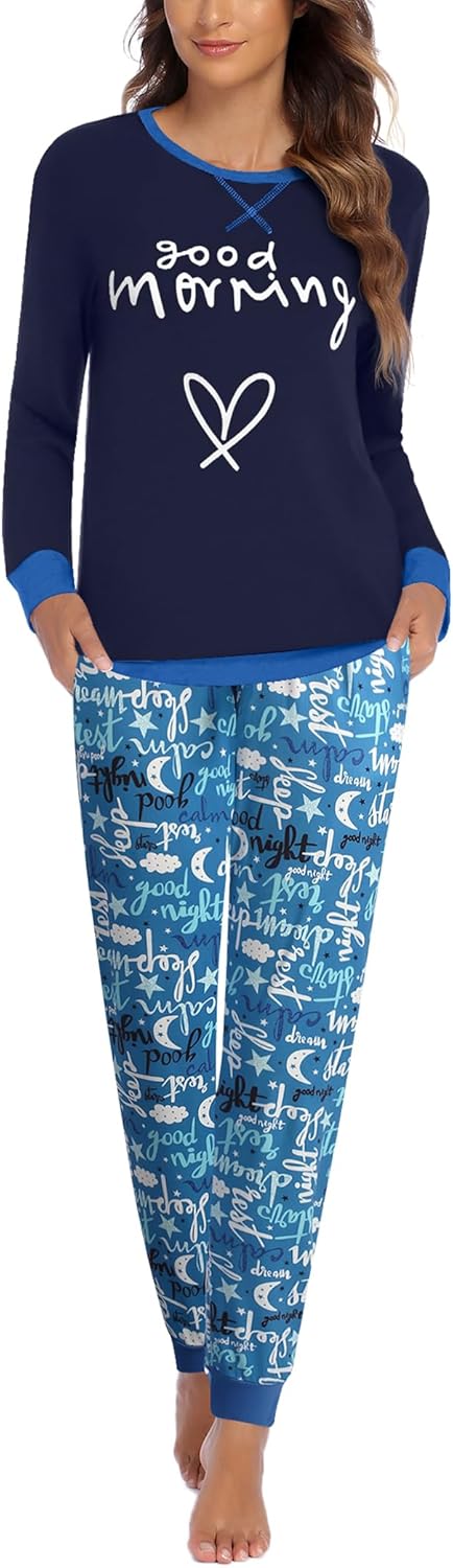 Ekouaer Damen Schlafanzug Lang Pyjamaset Rundhals Nachtwäsche Zweiteilige Sleepwear Loungewear Hausanzug Blau S9,99€ statt 33,99€➡️ https://www.amazon.de/dp/B0D7M77L9B/?tag=preisfehlerheute-21