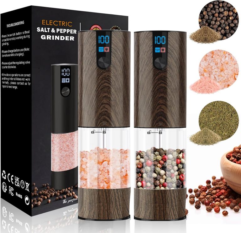 Salz und Pfeffermühlen Elektrisch 2er Set (LED-Display, Wiederaufladbar, Einstellbare Rauheit Keramikmahlwerk, 120ml große Kapazität) Gewürzmühle Elektrisch (Kautschuk Oberfläche - Beige)12.99€ statt 49.99€➡️ https://www.amazon.de/dp/B0DFMHCYDK/?tag=preisfehlerheute-21