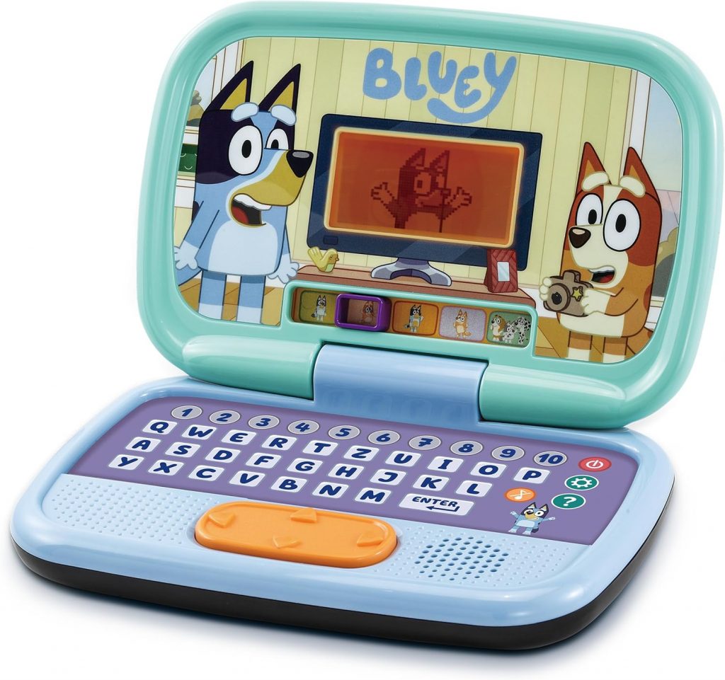 VTech Bluey Lernlaptop – Lerncomputer mit QWERTZ-Tastatur und Inhalten zu Formen, Buchstaben, Zahlen und Logik u. v…