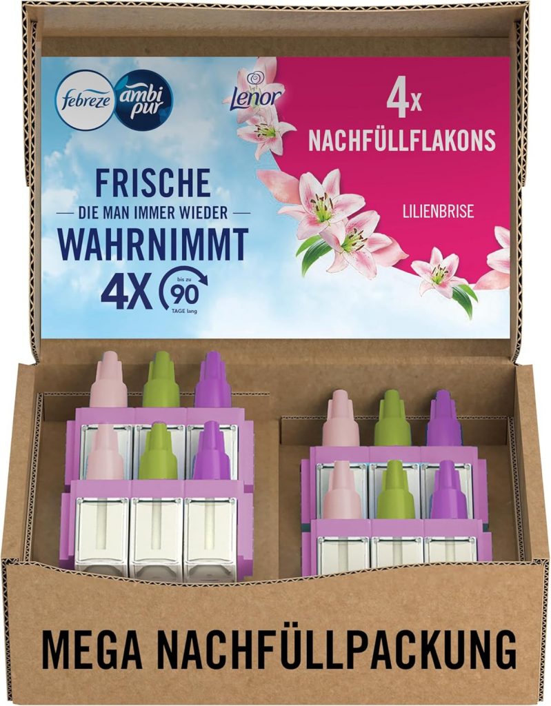 Febreze 3Volution Duftstecker 4x Nachfüllflakons Lilienbrise, 3 Abwechselnde…