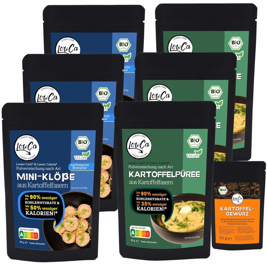 LOWER CARB KARTOFFELPRODUKTE KOMBI-SETS stark kohlenhydratreduziert kalorienreduziert protein- und ballaststoffreich bio (3x MINI-KLÖßE + 3x PÜREE)