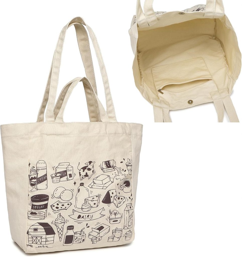 Miss Lulu Damen Shopper große Tote Bag Kapazität anglebig, umweltfreundliche Taschen für Shopping, Schule, Ausflüge