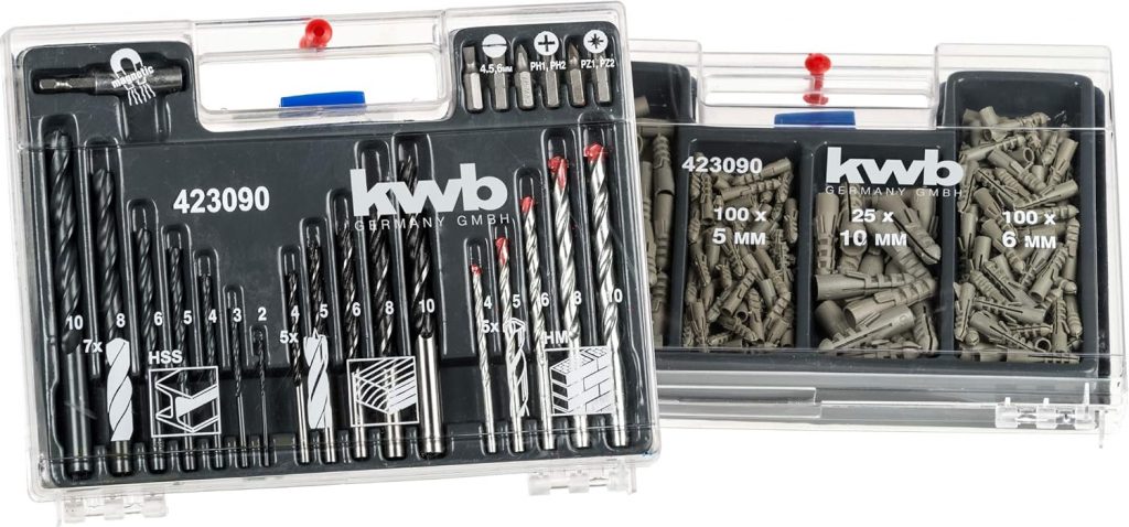 Bit Bohrer Dübel Sortiment Set im Koffer KRAFTIXX 300 teilig