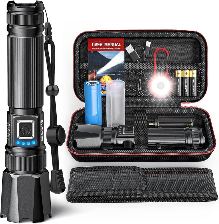 GEARLITE LED Taschenlampe Extrem Hell, 12000 Lumen Taschenlampe LED Aufladbar 5 Modi, IP65 Wasserdicht taktische Taschenlampe Batteriebetrieben für Camping Outdoor Notfall Powerbank (inkl. Batterien)11.97€ statt 29.99€➡️ https://www.amazon.de/dp/B0BDZKJ317/?tag=preisfehlerheute-21